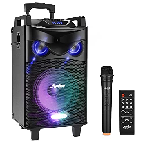 Moukey Karaoke Machine Speaker, Bluetooth Outdoor Portable Wireless Speaker PA System with 10