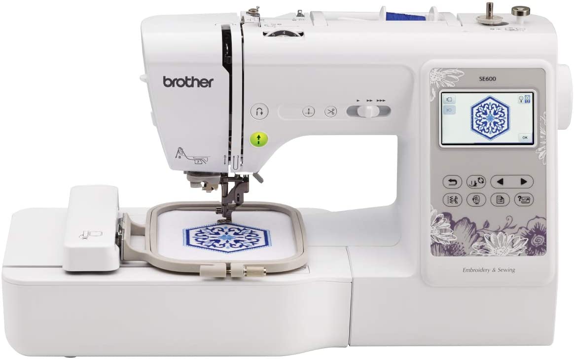 Brother SE600 Sewing and Embroidery Machine, 80 Designs, LCD Touchscreen Display