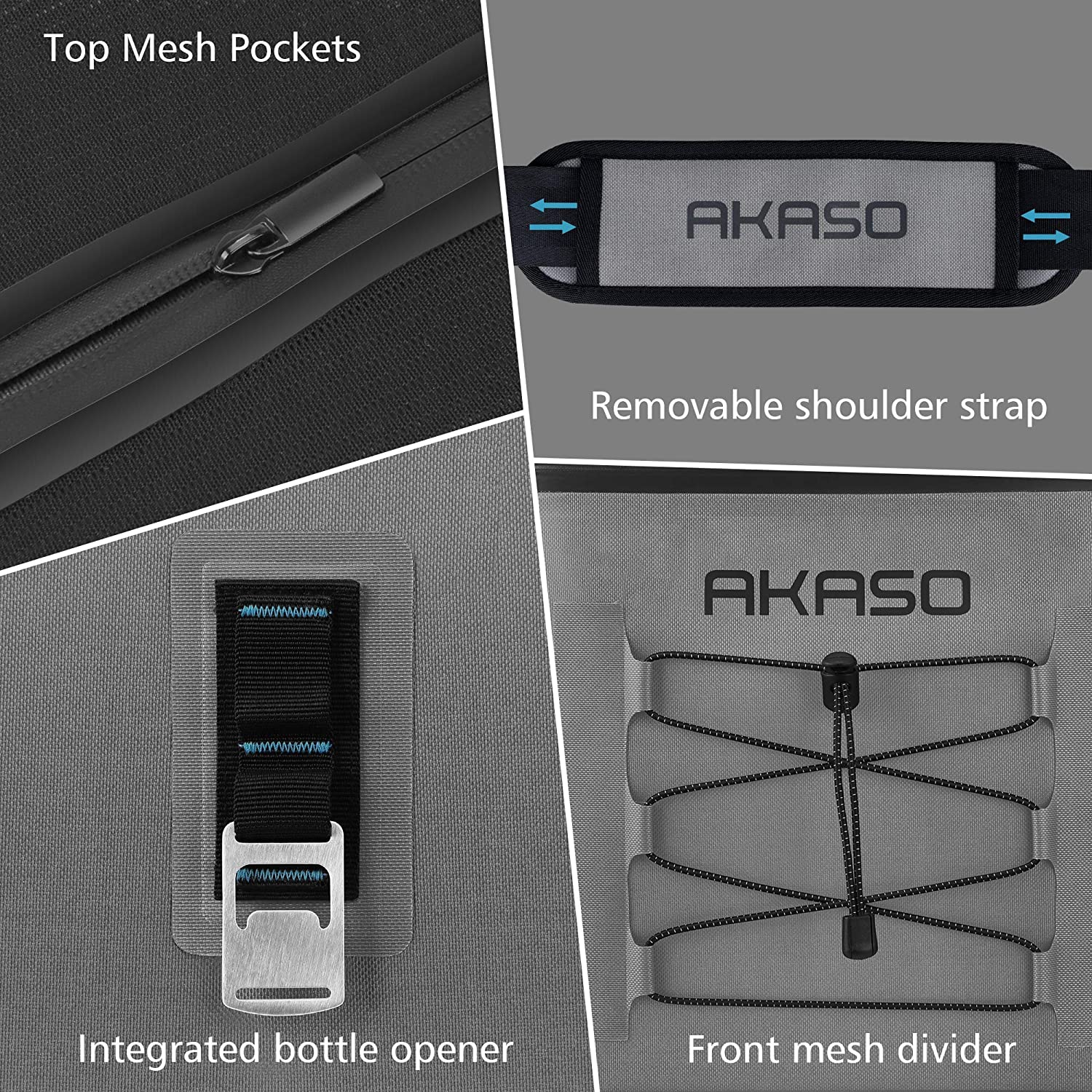 AKASO Cooler Bag for 24 Cans, Leakproof & Waterproof Soft Cooler Keep Cold & Warm up to 60 Hours