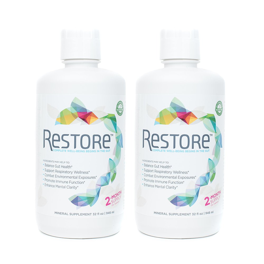 Restore for Gut Health | Restore 4 Life Terrahydrite Humic Substances & Mineral Amino Acid Complexes for Digestive Wellness, Immune Function, Environmental Factors, Mental Clarity | 2-Pack