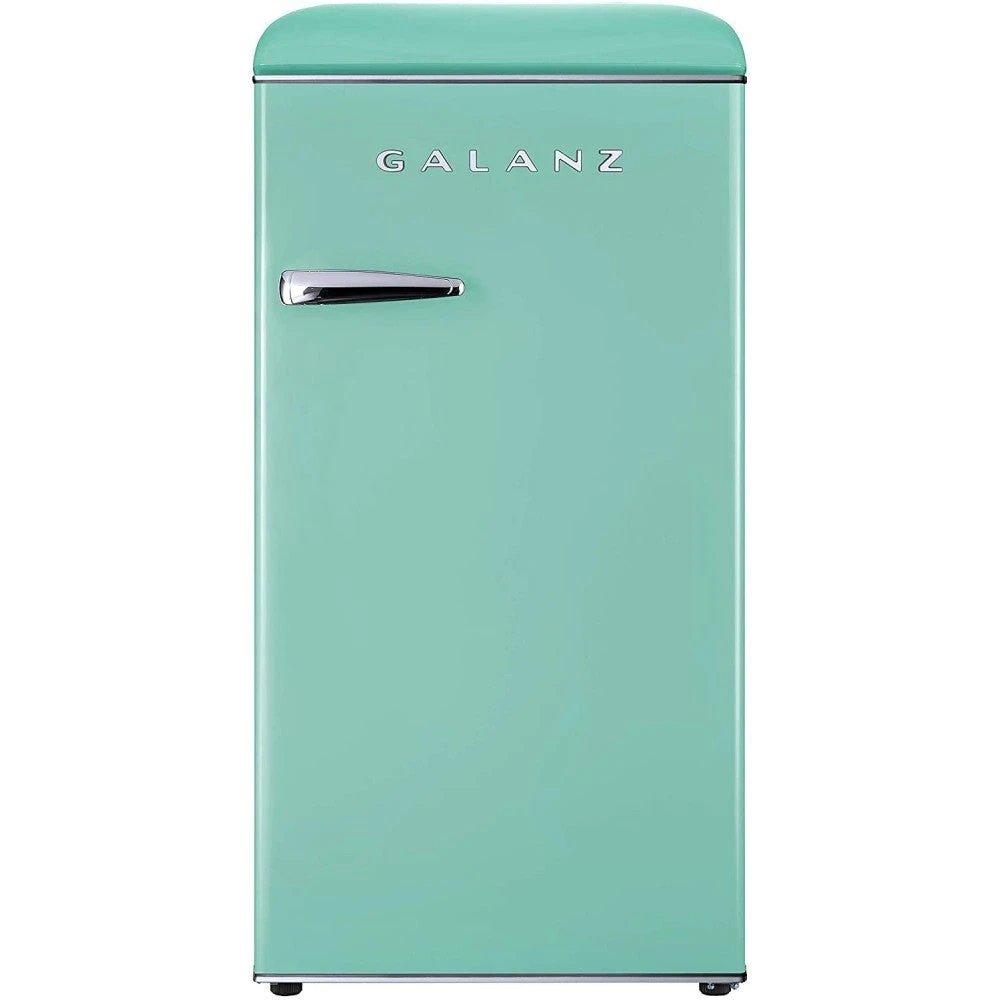 Galanz GLR33MGNR10 Retro Compact Refrigerator, Single Door Fridge, Adjustable Mechanical Thermostat with Chiller, Green, 3.3 Cu Ft
