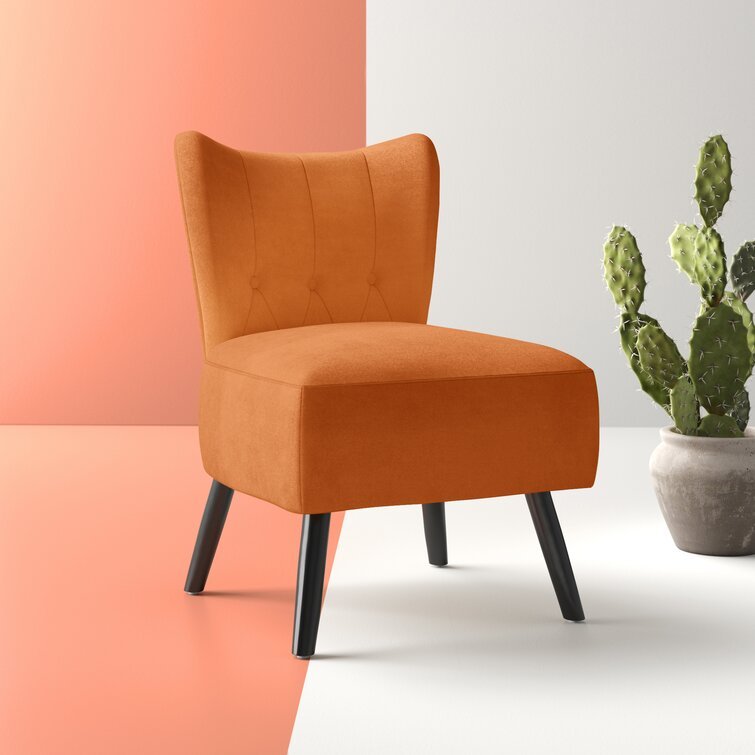 Dechane 22.5'' Wide Tufted Velvet Slipper Chair