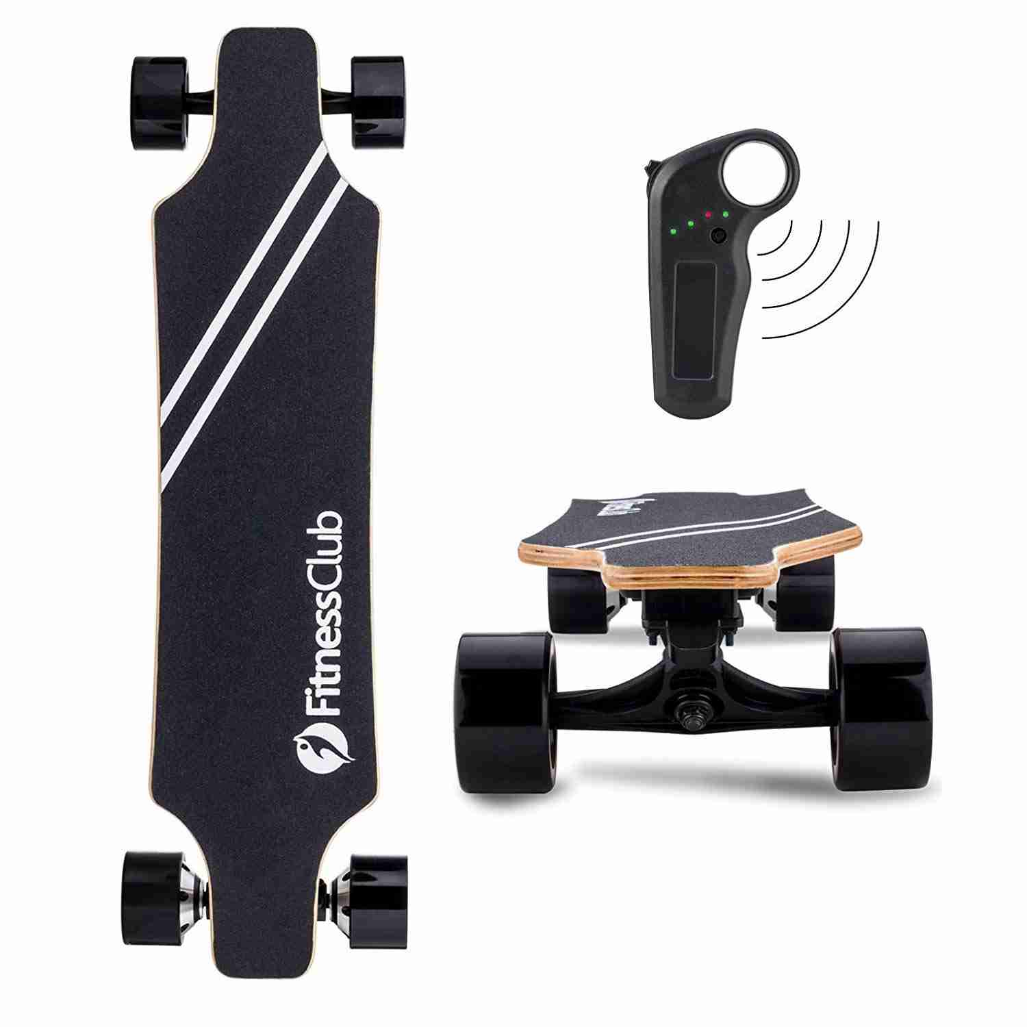 Fitnessclub Electric Longboard - Dual Motorized Electric Skateboard with Wireless Remote ControlMax Speed up to 22MPH