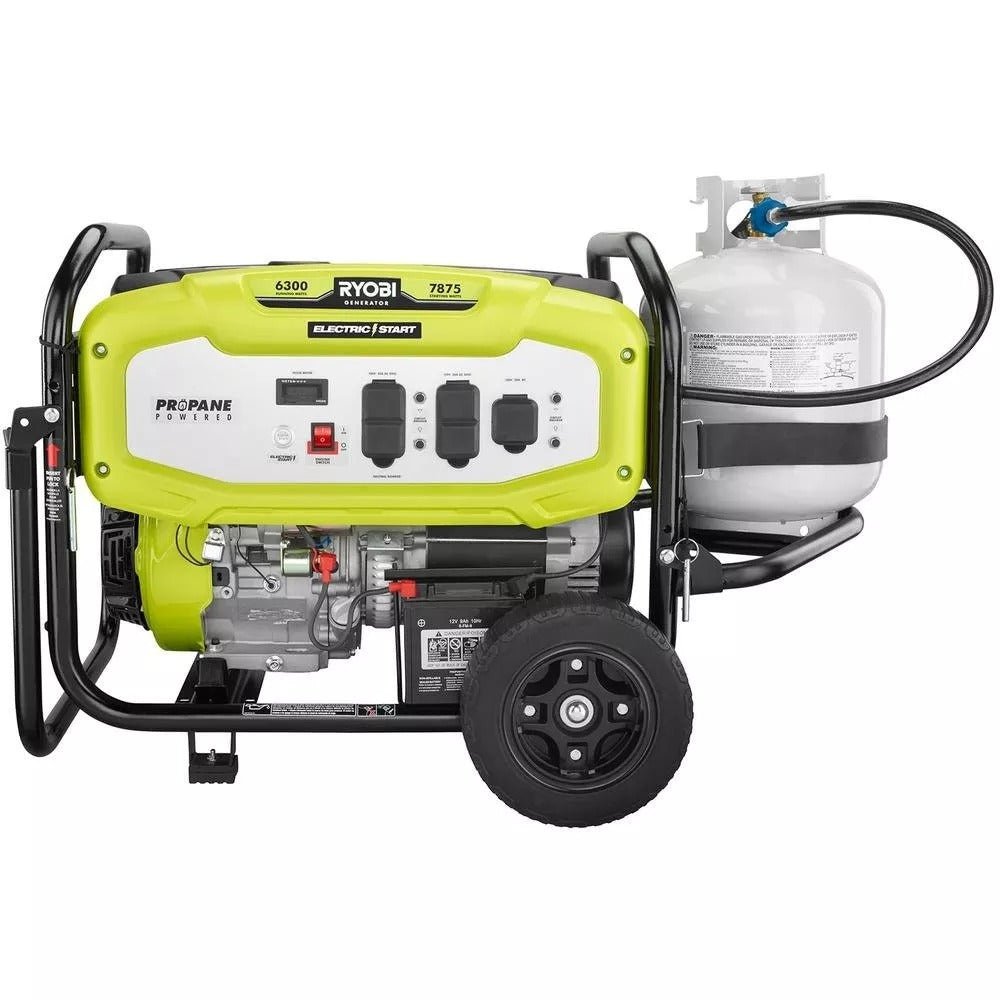 Ryobi 6,300-Watt Propane Gas Powered Electric Start Portable Generator