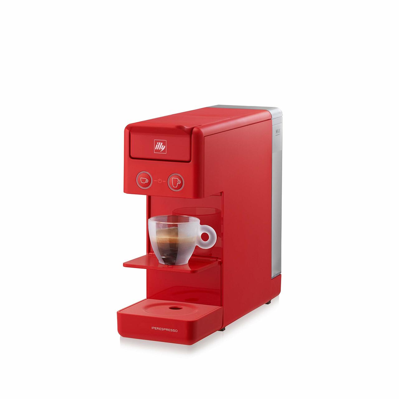 Illy NEW 2020 Y3.3 Espresso and Coffee Machine, 12.20×3.9×10.40, Red