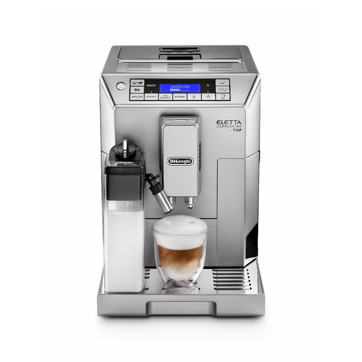 DeLonghi Eletta Cappuccino Top Super Automatic Espresso Machine ECAM45760S – Silver