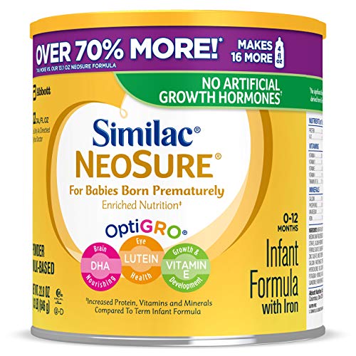 Similac NeoSure Infant Formula with Iron, for Babies Born Prematurely, Powder, 22.8 Oz (4 Count)