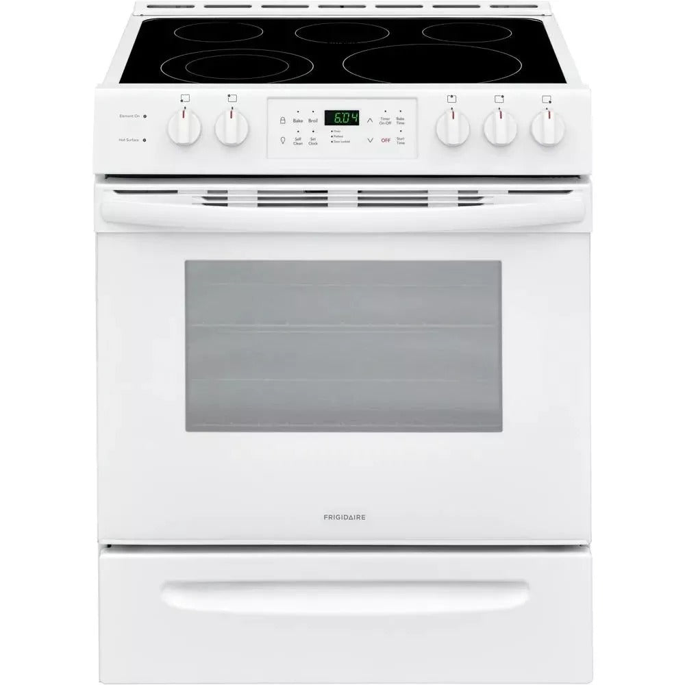 Frigidaire 30 in. 5.0 cu. ft. Single Oven - White with NVS Black Glass