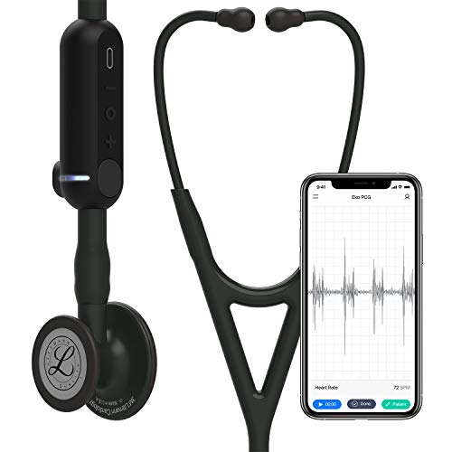 3M™ Littmann® CORE Digital Stethoscope, Black Chestpiece, Tube, Stem and Headset, 27 inch, 8480
