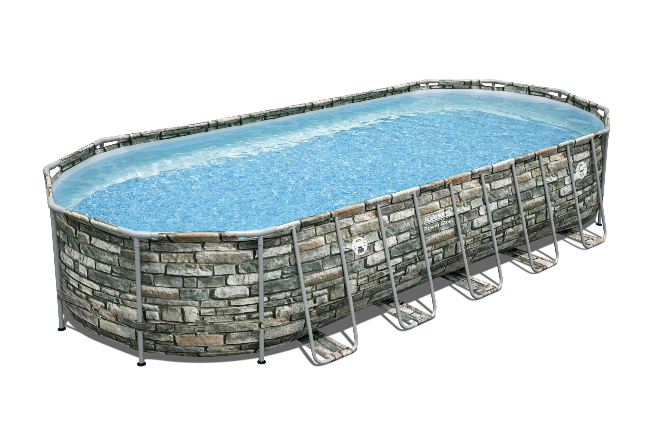 Swimming Pool-Coleman 26' x 12' x 52' Oval Above Ground Pool Set