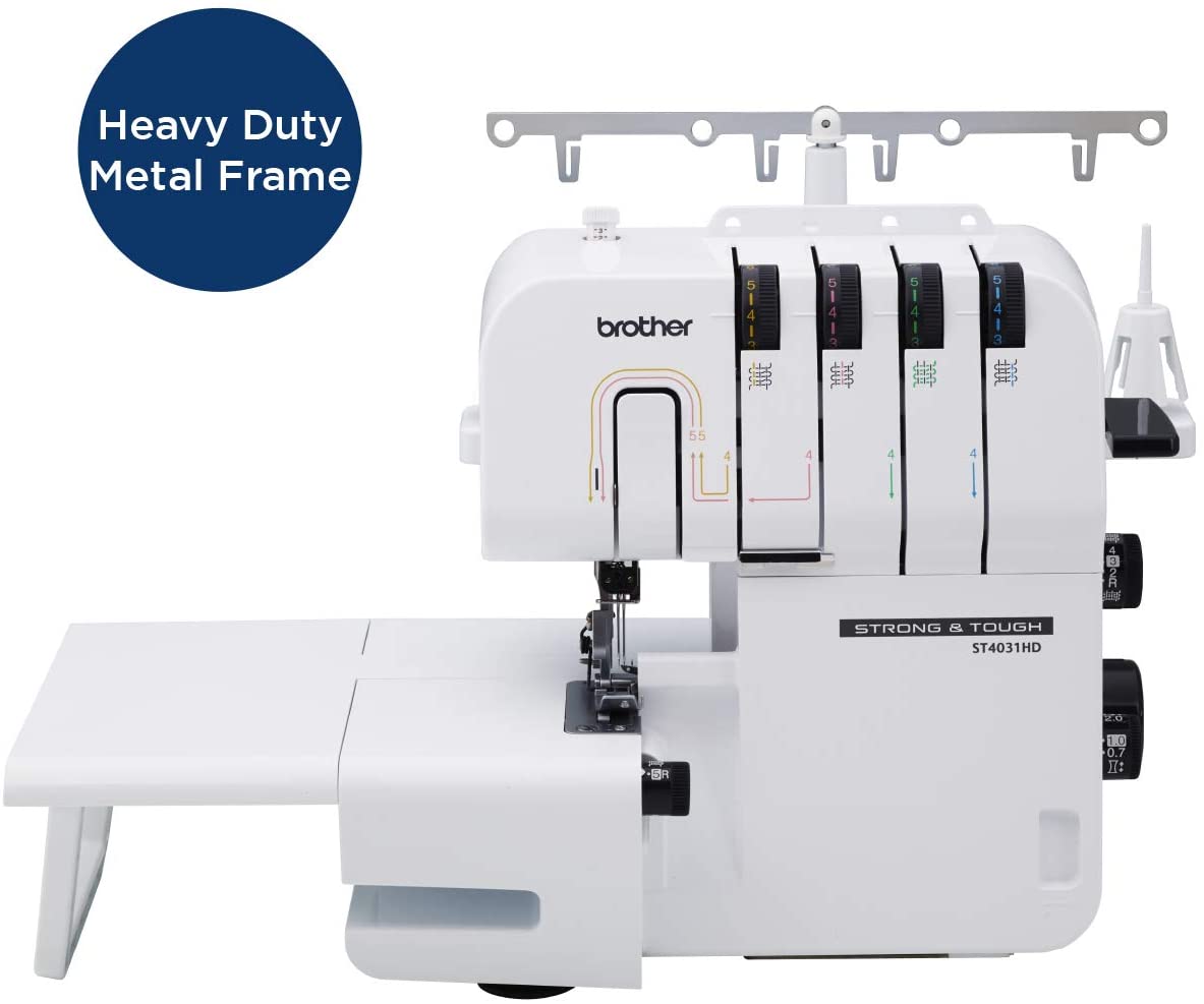 Brother ST4031HD Serger, Strong & Tough Serger, 1,300 Stitches Per Minute, Durable Metal Frame Overlock Machine