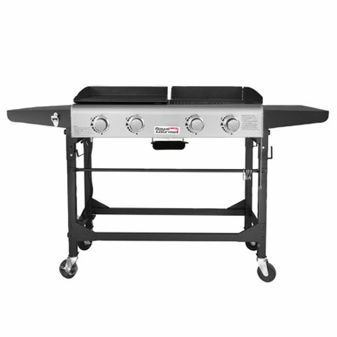 Royal Gourmet GD401 4-Burner Portable Flat Top Gas Grill and Griddle Combo with Folding Legs