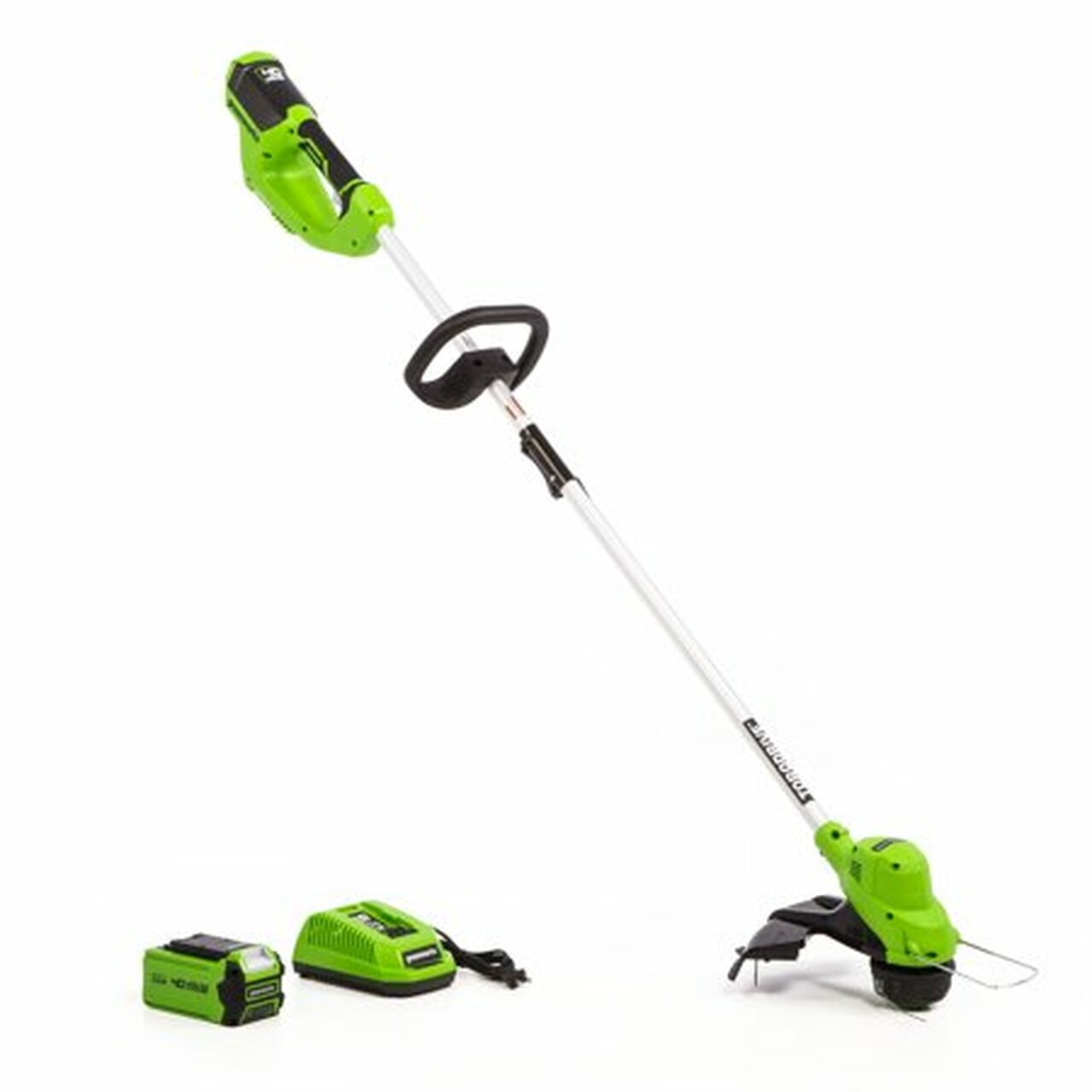 Greenworks 40V 15 in. Straight Shaft String Trimmer 2.5 Ah Battery and Quick Charger Included, 2111802