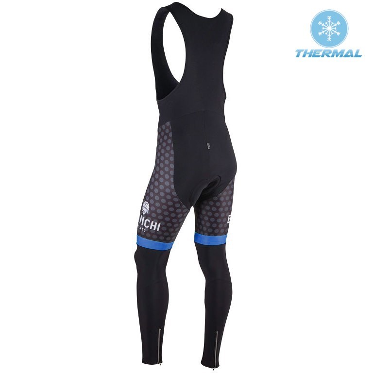 2017 Bianchi Petreso Black-Blue Thermal Cycling Bib Pants