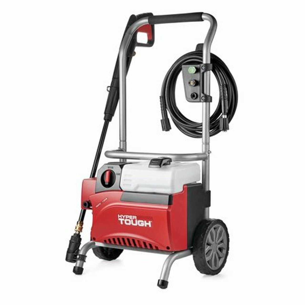 Hyper Tough Electric Pressure Washer 1800PSI Ideal for Car Wash Rugged Steel Fram, Red Black