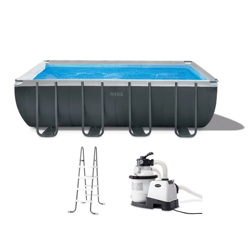 Pool-18Ft x 52In Ultra XTR Rectangular Frame Swimming Pool Set w/Pump Filter