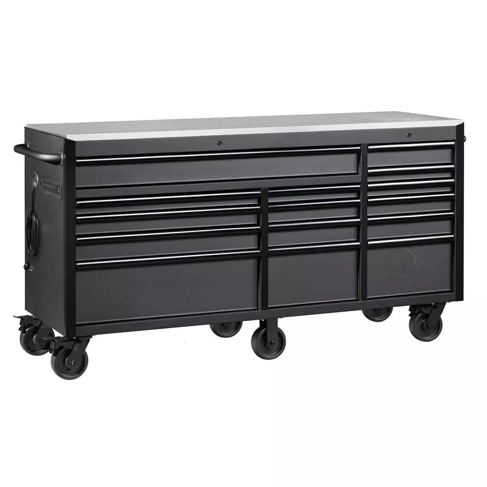 72 in. W 15-Drawer, Deep Tool Chest Mobile Workbench