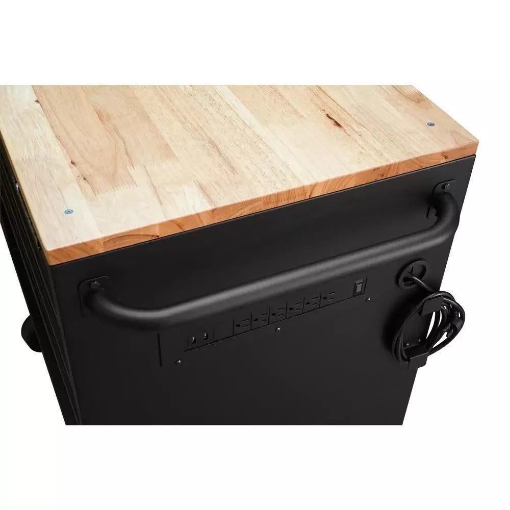 62 in. 5-Drawer 12-Door Mobile Workbench, Matte Black