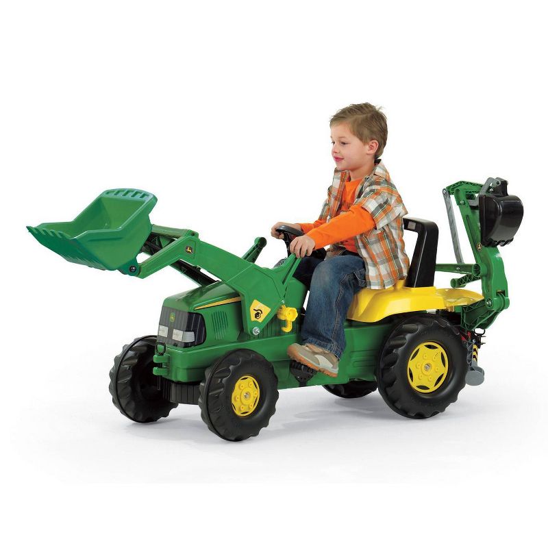 John Deere Kids' Backhoe Pedal Tractor with Front Loader by Rolly Toys