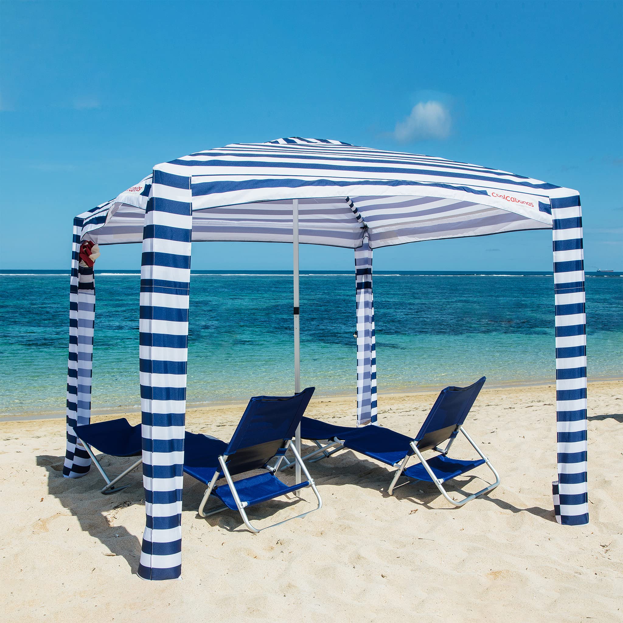 Beach Canopy - Beach Shade Cabana, Easy to Setup, Folds to Just 3'5