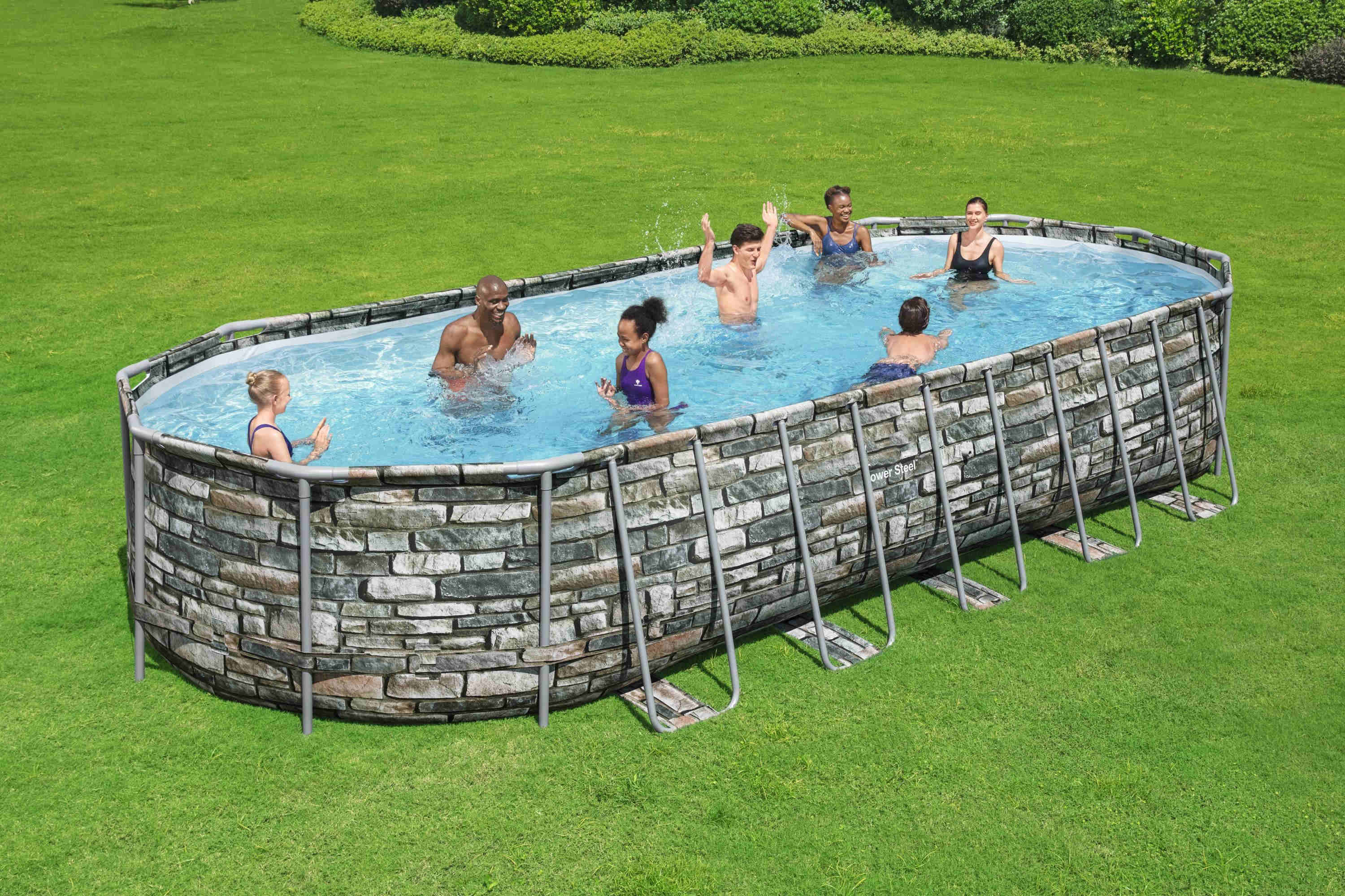 Swimming Pool-26' x 12' x 52' Oval Above Ground Pool Set